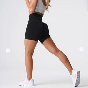 NVGTN Black Solid Seamless Shorts